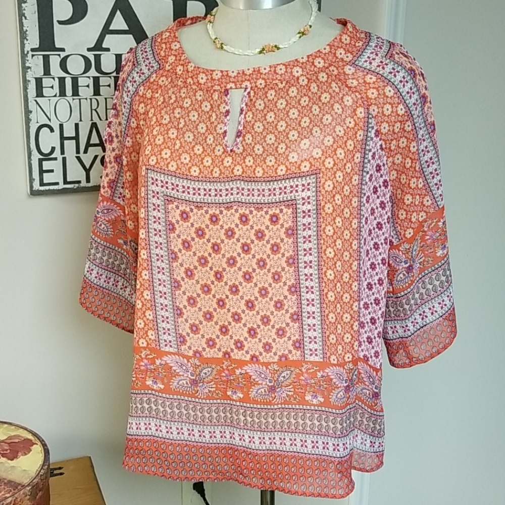 PLUS SZ sheer top